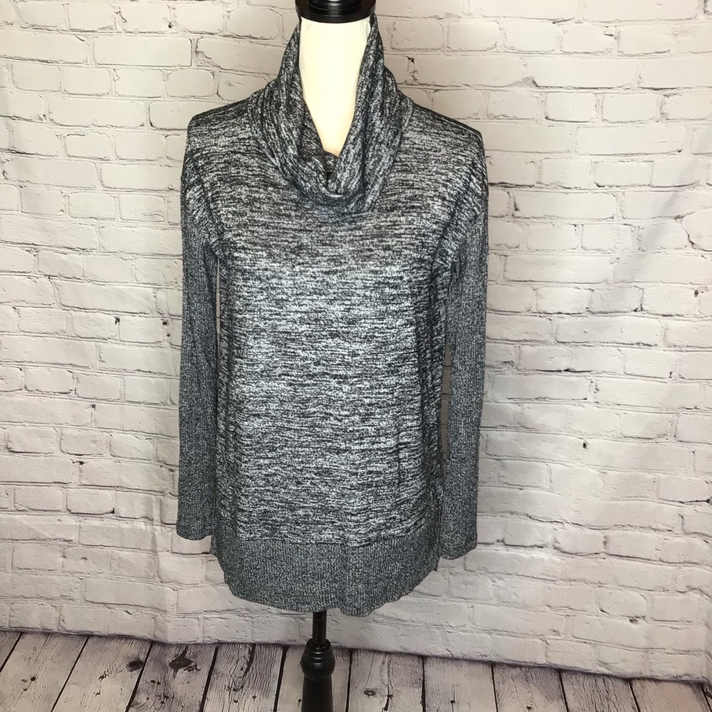 GAP True Black Long Sleeve Brushed Softspun Cowl Neck Sweater Small